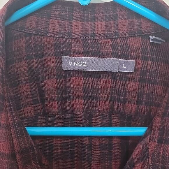 Vince Plaid Mens Shirt L - Picture 2 of 8